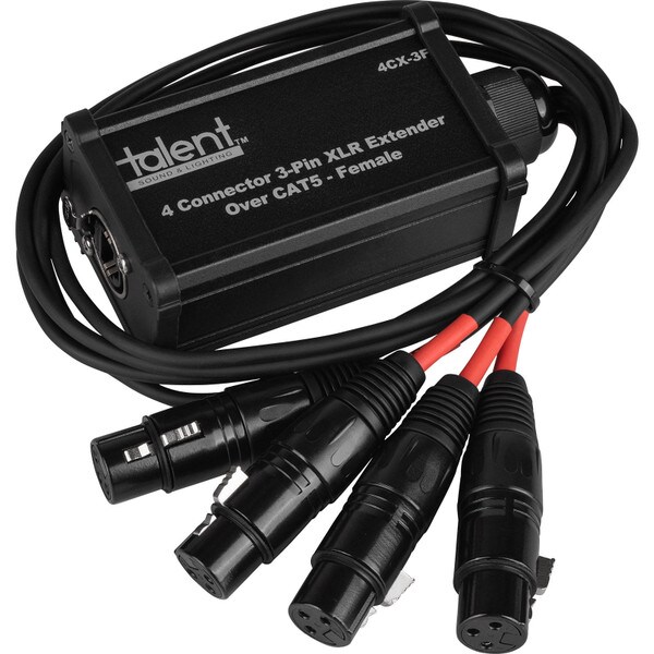 Main product image for Talent 4CX-3F 4 Connector 3-Pin XLR Extender Over CAT5 - Female183-410